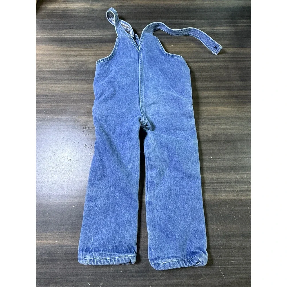 Vintage French Toast Denim Overalls Plaid‎ Lined Adjustable Straps Size 4T